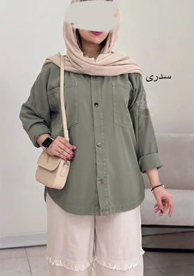 مانتو کتان مدادرنگی