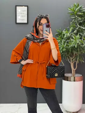 مانتو کمرگت دکمه مخفی