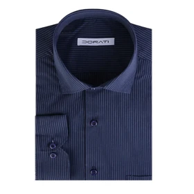 پیراهن مردانه رسمی سورمه‌ای راه راه‌ریز