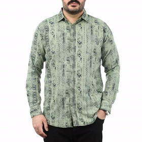 پیراهن آستین بلند طرح دار مردانه مدل 61014119