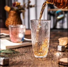 لیوان استوانه خطی الماسی طلا /pa82