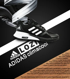 کفش کتانی مردانه و زنانه مشکی سفید ADIDAS climacool