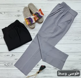 شلوار مام استایل کمرهلالی کد 30107 (طوسی وسط)