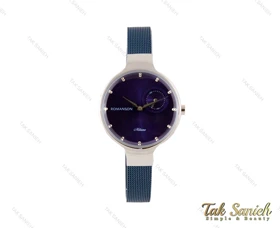 ساعت زنانه رومانسون بند حصیری سیلور سرمه ای Romanson-3784-L