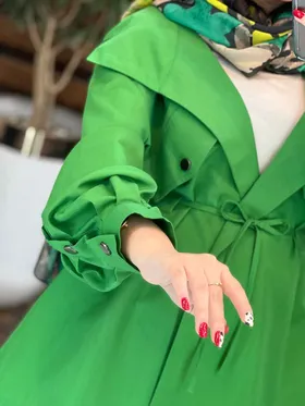 مانتو کلاهدار آستین دودکمه