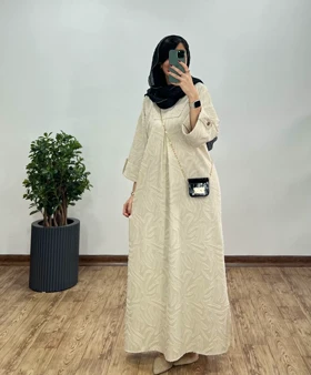 پیراهن مانتویی بلند لینن شاهدخت