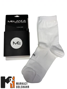 جوراب ساق بلند زنانه ملانژ کد 404 (سفید)
