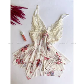 لباس خواب چاپی جلو باز شو طرح گل کد 2 برند سی اس فور کد 100425