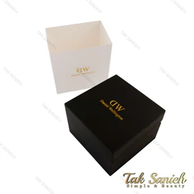 ساعت DW زنانه مستطیلی بند فلزی طلایی سفید ایندکس یونانی DW-5521-L