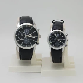 ساعت مچی ست مردانه و زنانه الگانس Elegance با بند چرم و سبک 3موتوره