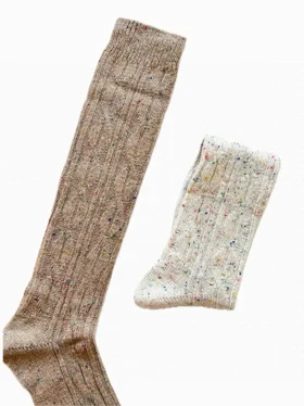 جوراب زیر زانو زنانه بافت ایپک دار مدل Alpaca Thermo