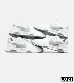 کفش کتانی بزرگ پا سفید طوسی NIKE AIR FORCE