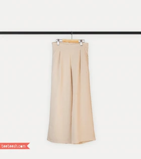 شلوار بگ لینن کرمی