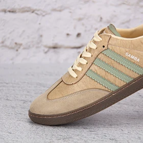 کفش کتانی زنانه آدیداس سامبا کرم سبز کد 2279