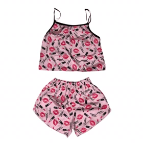 ست تاپ و شلوارک طرح بوسه 194