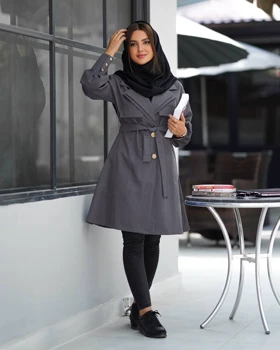 مانتو کوتاه راه راه دویقه آستین مچی (دانشجویی ، اداری)