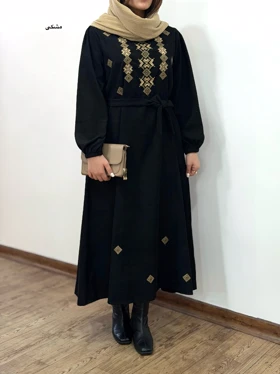 پیراهن مانتویی گلدوزی شیوا