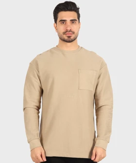 تیشرت آستین بلند مردانه بافت ریز 5294