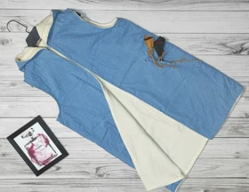 پافر کلاهدار جین داخل خز کد 50117 (آبی روشن)