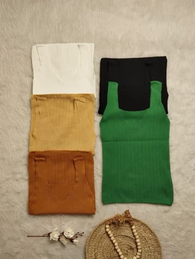 تاپ کشبافت یقه دلبر زنانه کد 403071