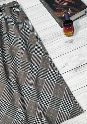 دامن چهارخونه پشمی قد 75 کد 50129