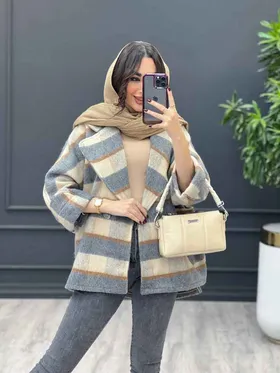 پالتو چهارخونه تک دکمه