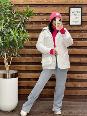 کاپشن لوزی دوزی کلاه دورس