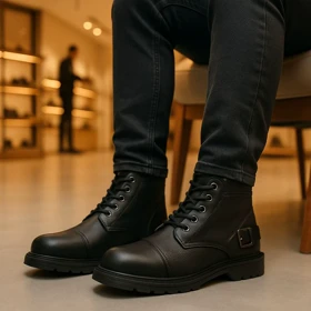 نیم بوت مردانه مشکی مدل Farnod