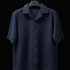 پیراهن مازراتی مردانه سرمه ای قواره لش آستین سه ربع استایل 2026