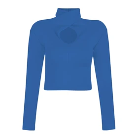 کراپ تاپ زنانه پپا مدل Choker رنگ آبی