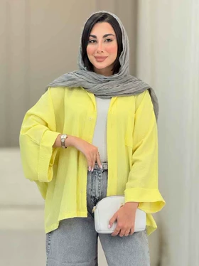 مانتو پانچ آستین پاکتی تک جیب