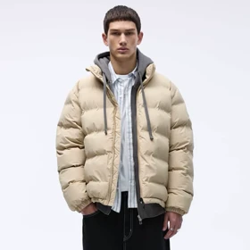 کاپشن پافر PULL&BEAR رنگ کرم