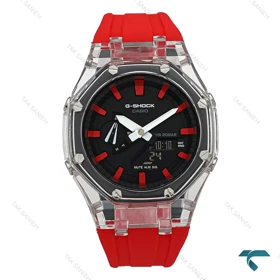ساعت مردانه جیشاک شیشه ای قرمز GShock-7593-G