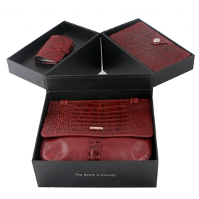 ست هدیه زنانه چرم یلسان مدل ساینا کد RDS-CHN-056-GC