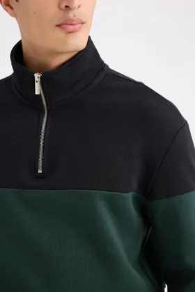 سویشرت ضخیم راه راه راه راه یقه بلند Comfort Regular Fit D2401AX24AU