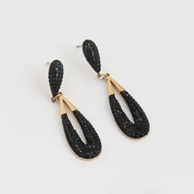 گوشواره اشکی با نگین سیاه
