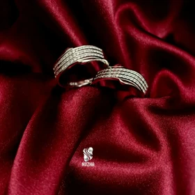 حلقه ست نقره زنانه ومردانه کدhsn1057