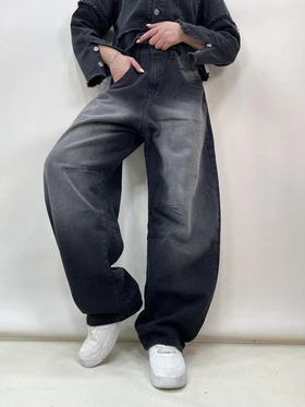 شلوار جین زنانه بالونی کمردار