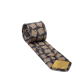 ست کراوات و پوشت جیبی مشکی و طلایی 9897