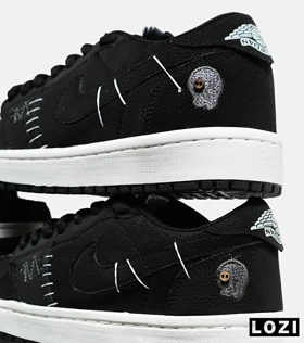 کفش کتانی مردانه و زنانه مشکی سفید نایک NIKE jordan Vodoo مدل 6633