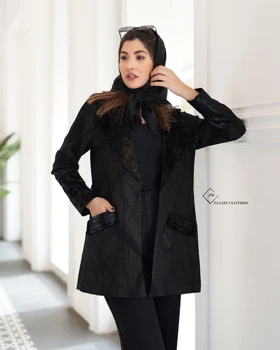 مانتو کتی مزونی ترکیبی مخمل ژاکارد