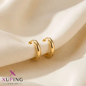 گوشواره حلقه‌ای کلاسیک ژوپینگ طلایی (سایز متوسط)
