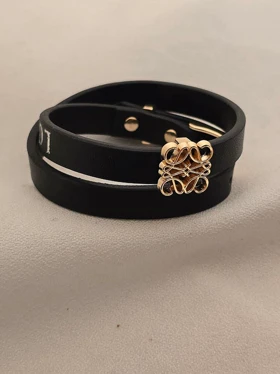 دستبند چرم وارداتی loewe دو دور