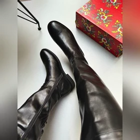 بوت بالای زانو پشت‌بندی - کد 1647