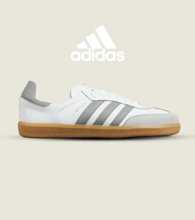 کفش کتانی مردانه و زنانه سفید طوسی کرم ADIDAS Samba
