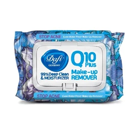 دستمال مرطوب پاک کننده آرایش دافی مدل Q10 گل‌دار 50 عددی رندوم