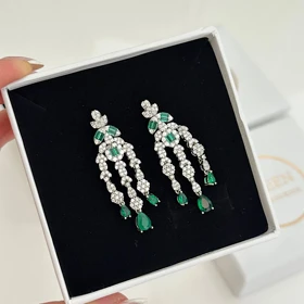 گوشواره آویز طرح جواهر کد 674