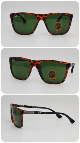 عینک آفتابی مردانه و زنانه ریبن Rayban Rb4328 ضد اشعه UV400 (فریم پلنگی ، عدسی‌ها سبز)