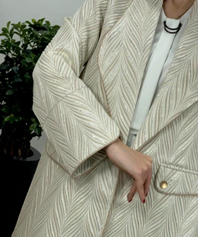 مانتو مجلسی ژاکارد طوطیا