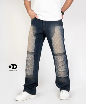 شلوار نیم بگ کاستوم شده آبی یخی کد 75